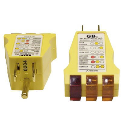 Probador de Fase. Verificador de Correcta Polarización de Fase y Neutro a Tierra en Color Amarillo. para 120 Vca Probador de Fase. Verificador de Correcta Polarización de Fase y Neutro a Tierra en Color Amarillo. para 120 Vca