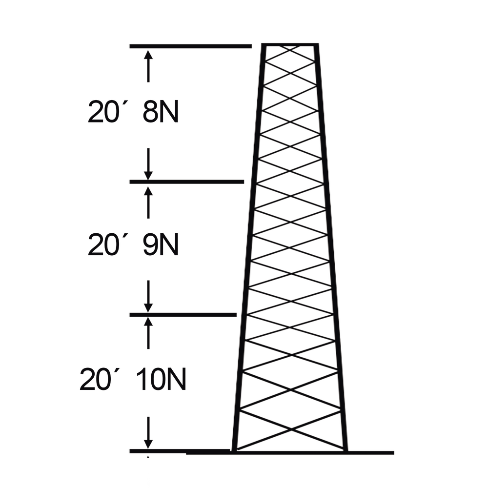 Torre especial Autosoportada Robusta de 18 m. Linea SSV HEAVY DUTY (Sec. 8 - 10)