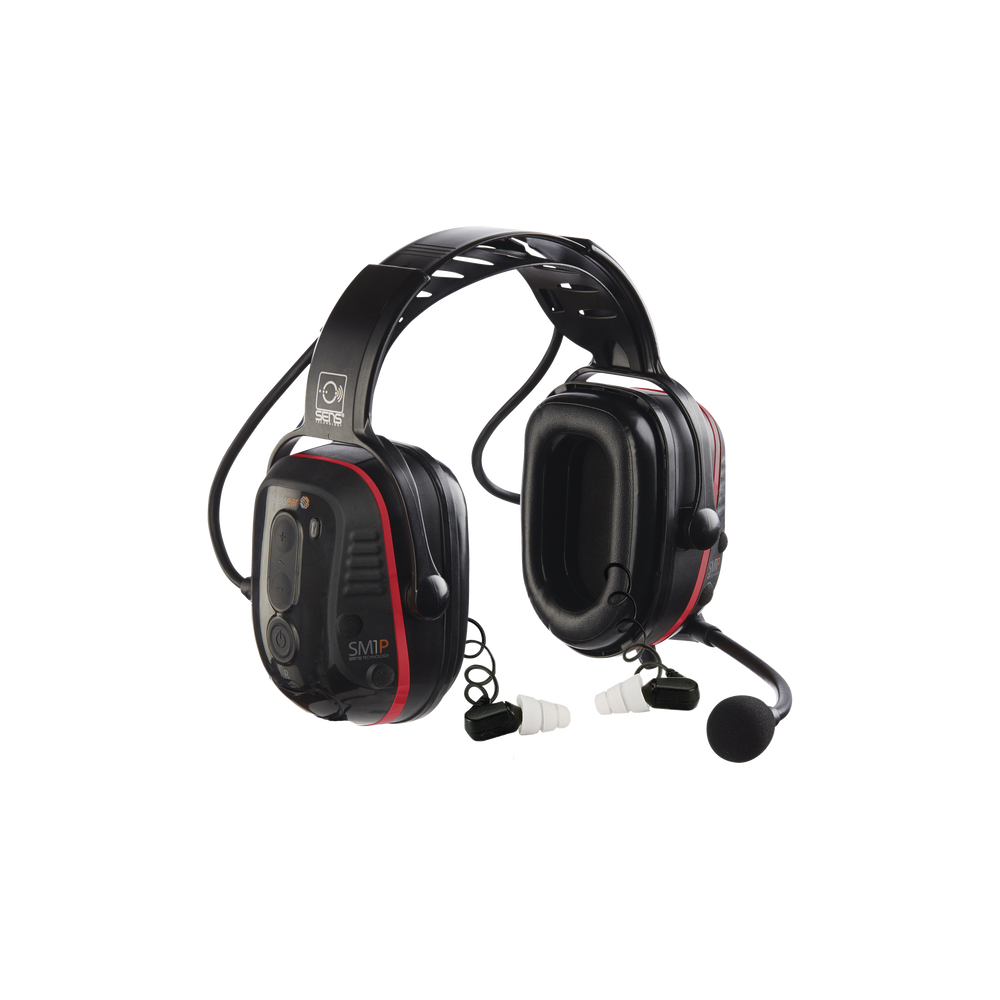 Audífonos inteligentes de diadema de uso rudo intrínsecamente seguros de doble protección con Bluetooth y comunicación a corta distancia incluido para radios análogos y digitales