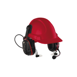 Los únicos Protectores auditivos  (intrínsecamente seguro) con doble protección de ruido con casco con comunicación incorporada