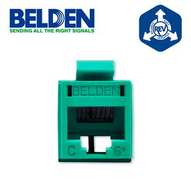 CONECTOR MODULAR JACK RJ45 CAT6 REVCONNECT BELDEN RV6MJKUGN-S1 ESTILO KEYCONNECT VERDE COMPATIBLE CON FACEPLATE AX102660,AX102655,AX102249 ESQUEMA DE CABLEADO T568A/B HERRAMIENTA COMPATIBLE RVUTT01 USO INTERIOR CALIBRE DEL CONDUCTOR 23-24 AWG CONECTOR MODULAR JACK RJ45 CAT6 REVCONNECT BELDEN RV6MJKUGN-S1 ESTILO KEYCONNECT VERDE COMPATIBLE CON FACEPLATE AX102660,AX102655,AX102249 ESQUEMA DE CABLEADO T568A/B HERRAMIENTA COMPATIBLE RVUTT01 USO INTERIOR CALIBRE DEL CONDUCTOR 23-24 AWG
