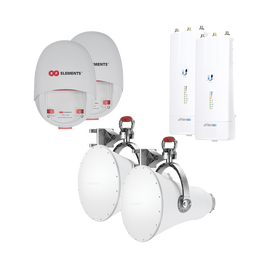 Enlace completo para Backhaul en 5 GHz hasta 1 Gbps con radios AF5XHD de Ubiquiti y Ultra Horn, ultra rechazo al ruido para enlaces largos, sin perdidas