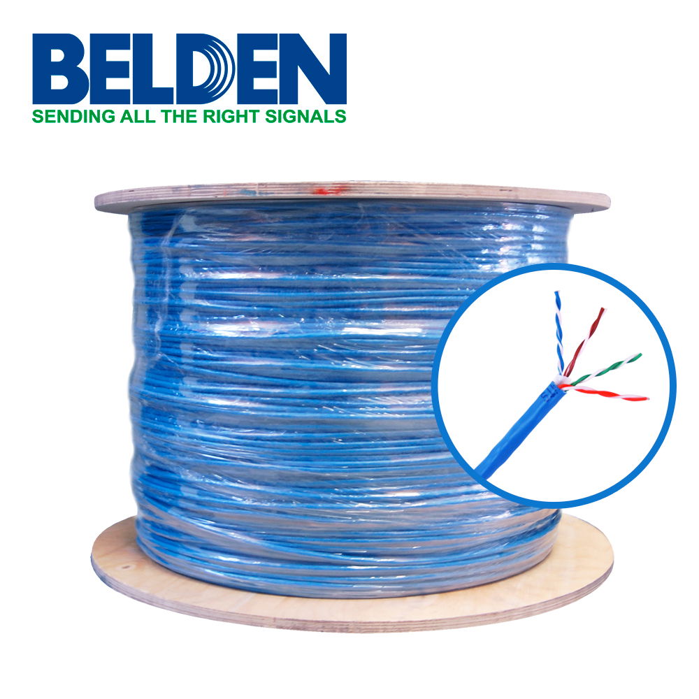 CABLE UTP CAT6 BELDEN 2412 0065000 FORRO PVC AZUL CMR 4 PARES 350 MHZ CALIBRE 23 AWG 100% COBRE USO INTERIOR ESPECIAL PARA INSTALACIONES CCTV, VIDEO, DATOS, REDES ETHERNET CERTIFICABLE 5000 PIES 1524 METROS CABLE UTP CAT6 BELDEN 2412 0065000 FORRO PVC AZUL CMR 4 PARES 350 MHZ CALIBRE 23 AWG 100% COBRE USO INTERIOR ESPECIAL PARA INSTALACIONES CCTV, VIDEO, DATOS, REDES ETHERNET CERTIFICABLE 5000 PIES 1524 METROS