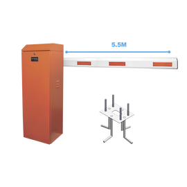 Kit of Right Vehicular Barrier Orange Color with Telescopic Arm of 3.6 to 5.5 m and Anchor
