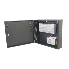 Green Label ZKTECO Access Control Panel for 4 Doors, Direct Integration of Biometry, Includes Power Supply and Cabinet