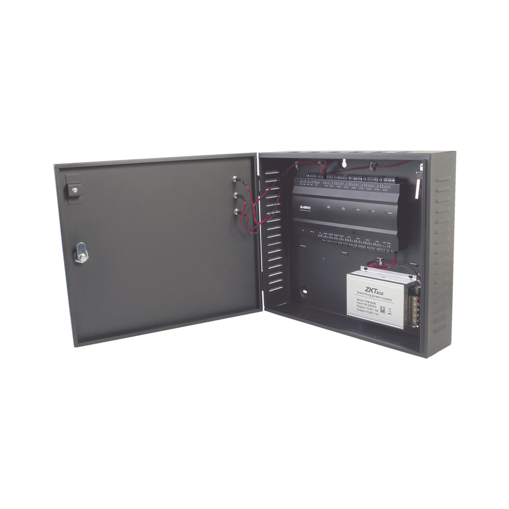Controlador de acceso / 4 PUERTAS / Biometría Integrada / Hasta 3,000 Huellas / 30,000 Tarjetas / Incluye Gabinete y Fuente de Alimentación 12VCD/5A