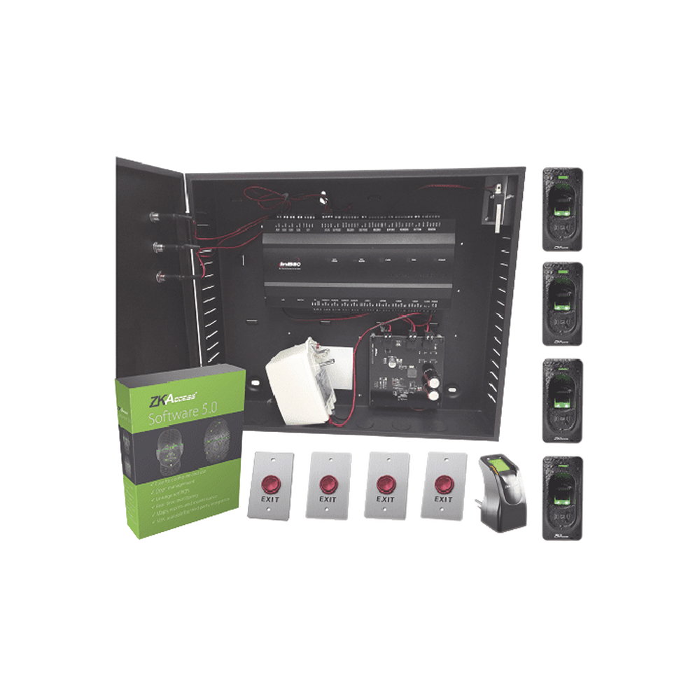 4 Doors Biometric Access Control KIT