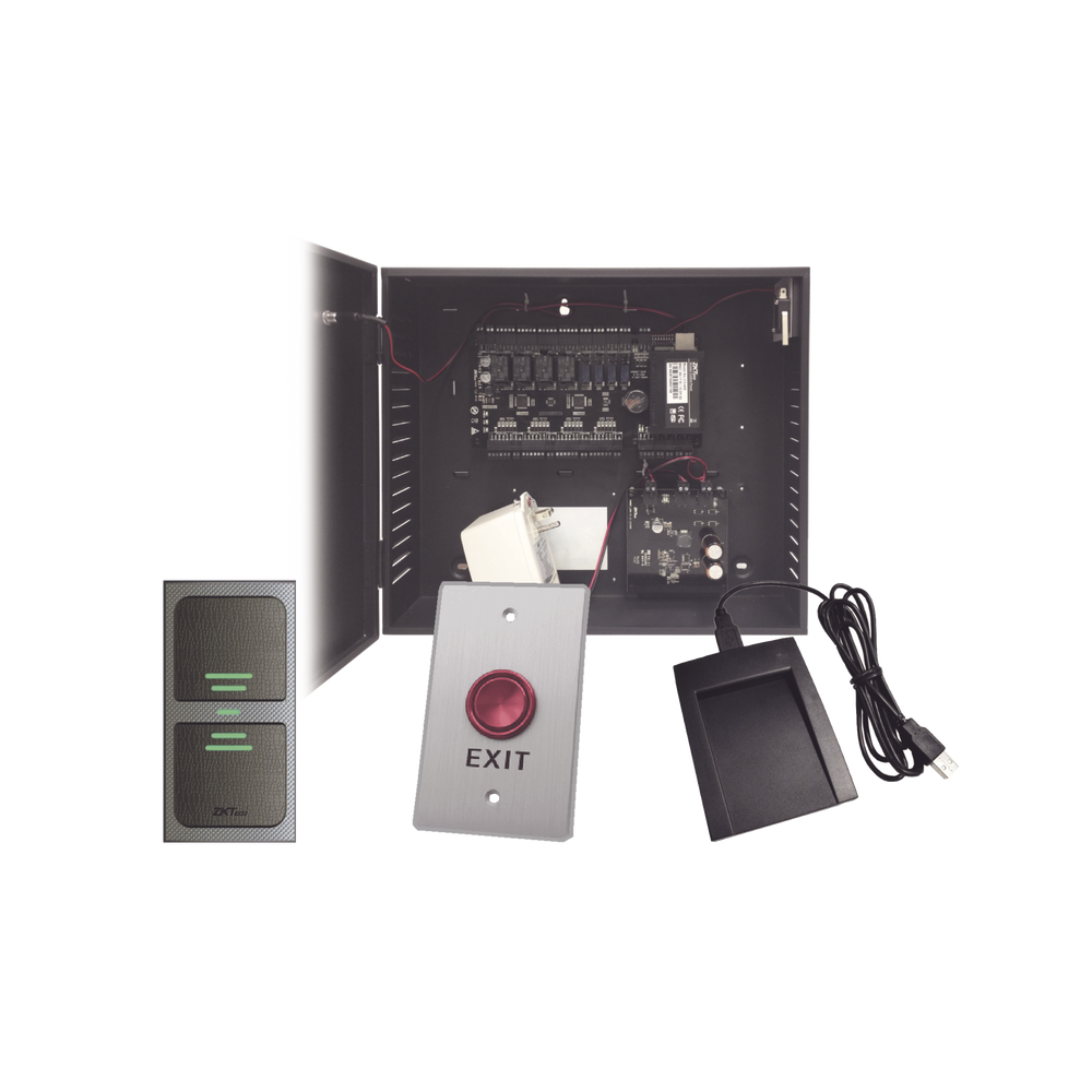 Access Control 2 Door Kit, 1 C3200 panel, 1 CR10E, 2 KR500E, 2 PTE-1, 50 Proximity (Clamshell) cards