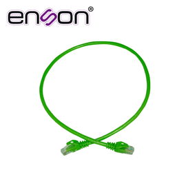 PATCHCORD UTP ENSON P6006E SERIE PRO 100-II 100% COBRE COLOR VERDE 60CM PARA MEJOR IDENTIFICACION DE SOLUCIONES EN RACKS Y GABINETES