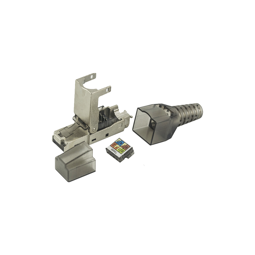 Plug RJ45 Blindado Categoría 6A -Sin herramienta, para terminación en campo