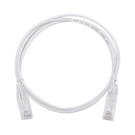 Cable de Parcheo Slim UTP Cat6 - 1 metro, Blanco, Diámetro Reducido (28 AWG)