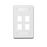 Placa de Pared Modular 10G MAX de 4 Salidas, Color Blanco, Versión Bulk (Sin Empaque Individual)