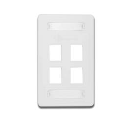 Placa de Pared Modular 10G MAX de 4 Salidas, Color Blanco