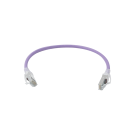 Patch Cord Z-MAX Cat6A S/FTP, CM/LS0H, 1ft, Color Violeta, Versión Bulk (Sin Empaque Individual)