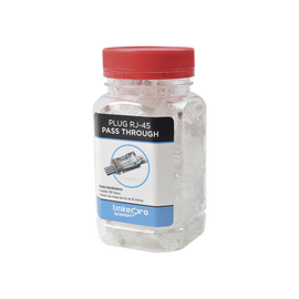 100 Piece Jar Pass-through RJ45 Cat5e Unshielded, 50 micron Gold Plated for Extreme Durability
