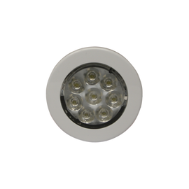 Mini luz de cortesía de 8 LEDs circular con bisel blanco 2.8