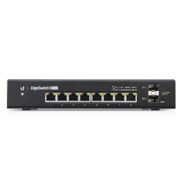 Switch EdgeMAX Administrable de 8 Puertos Gigabit con PoE+/PoE Pasivo 24V + 2 Puertos SFP, 150 W