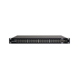 Switch EdgeMAX Administrable de 48 Puertos Gigabit con PoE+/PoE Pasivo 24V + 2 Puertos SFP + 2 Puertos SFP+, 500 W