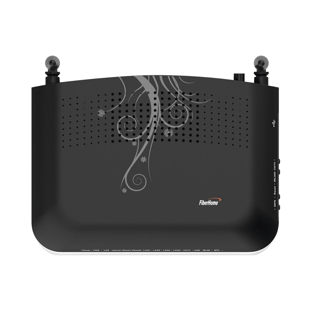 ONU GPON con 4 puertos Gigabit Ethernet + 2 POTS + 1 USB + 1 CATV (RF) + WiFi 2.4 GHz