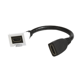 Adaptador HDMI con Pigtail Hembra-Hembra, Para vídeo 720, 1080p, 4K UHD Compatible con Faceplates MAX Siemon de 2 salidas, Color Blanco
