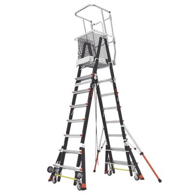 Escalera con jaula de fibra de vidrio de 5-9