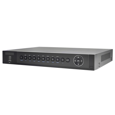 DVR 3 Megapixel PENTAHIBRIDO / 4 Canales TURBOHD + 1 Canal IP / 4 Canales Audio / 1 Bahía de Disco Duro / Entrada y Salida de Alarmas / H.264+