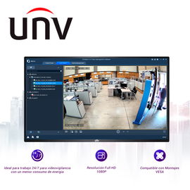 MONITOR 32 LED FULL HD UNV MW3232-E / HDMI / DVI / VGA / 2 BOCINAS INTEGRADAS / ENTRADA DE AUDIO 3.5MM / COMPATIBLE CON MONTAJE VESA 200X300 (REQUIERE SOPORTE DE PARED) NO INCLUYE SOPORTE NI BASE.
