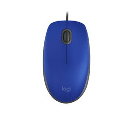 Logitech M110 Silent - Ratón - diestro y zurdo - óptico - 3 botones - cableado - USB - azul