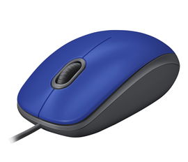 Logitech M110 Silent - Ratón - diestro y zurdo - óptico - 3 botones - cableado - USB - azul