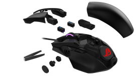 ASUS ROG Chakram Core - Ratón - óptico - 5 botones - cableado - USB - negro