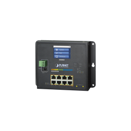 Switch Industrial Flat-Type 8 Puertos Gigabit C/PoE 802.3at, 2 Puertos SFP, LCD