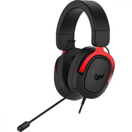 ASUS TUF Gaming H3 - Auricular - tamaño completo - cableado - conector de 3,5 mm - negro, rojo