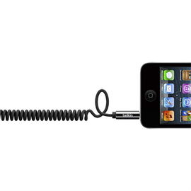 Belkin MIXIT Coiled Cable - Cable de audio - mini-phone stereo 3.5 mm macho a mini-phone stereo 3.5 mm macho - 1.8 m - negro