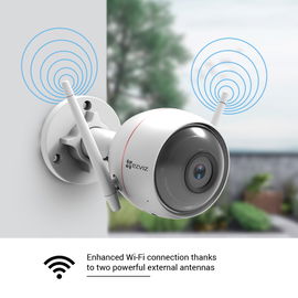 Bala IP 2 Megapixel / Inalámbrica / Lente 2.8 mm / 30 mts IR / Grabación en la Nube / Audio de Dos Vías / Sirena / Luz Blanca / Ranura para Memoria / Exterior. Bala IP 2 Megapixel / Inalámbrica / Lente 2.8 mm / 30 mts IR / Grabación en la Nube / Audio de Dos Vías / Sirena / Luz Blanca / Ranura para Memoria / Exterior.