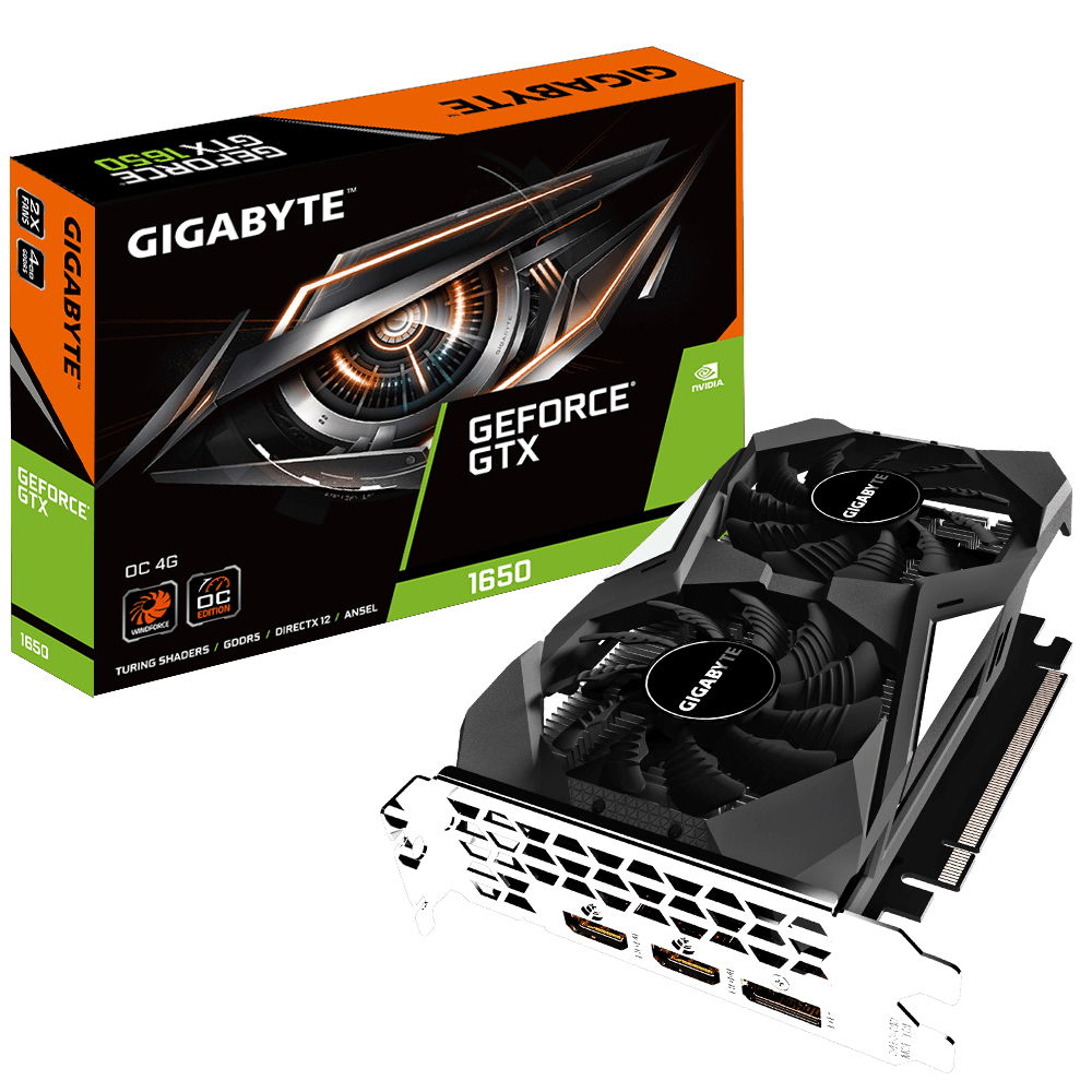 Gigabyte GeForce GTX 1650 OC 4G - Tarjeta gráfica - GF GTX 1650 - 4 GB GDDR5 - PCIe 3.0 x16 - 2 x HDMI, DisplayPort