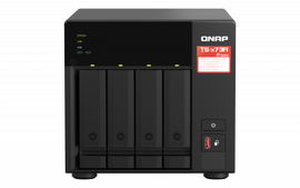 NAS QNAP TS-473A-8G-US PROCESADOR AMD RYZEN V1500B / MEMORIA RAM 8GB / 4 BAHIAS FRONTALES SATA 3.5 PULGADAS y 2.5 PULGADAS / 2 PUERTOS RJ45 2.5GbE / MONTAJE EN ESCRITORIO / APLICACIONES  PYME PARA COMPARTIR Y RESPALDAR DATOS EN LA NUBE