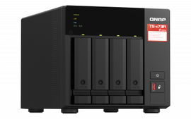 NAS QNAP TS-473A-8G-US PROCESADOR AMD RYZEN V1500B / MEMORIA RAM 8GB / 4 BAHIAS FRONTALES SATA 3.5 PULGADAS y 2.5 PULGADAS / 2 PUERTOS RJ45 2.5GbE / MONTAJE EN ESCRITORIO / APLICACIONES  PYME PARA COMPARTIR Y RESPALDAR DATOS EN LA NUBE