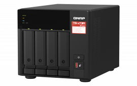 NAS QNAP TS-473A-8G-US PROCESADOR AMD RYZEN V1500B / MEMORIA RAM 8GB / 4 BAHIAS FRONTALES SATA 3.5 PULGADAS y 2.5 PULGADAS / 2 PUERTOS RJ45 2.5GbE / MONTAJE EN ESCRITORIO / APLICACIONES  PYME PARA COMPARTIR Y RESPALDAR DATOS EN LA NUBE