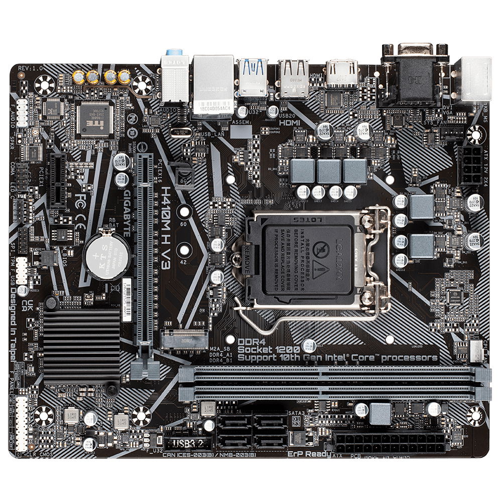 MB GIGABYTE H410M-H-V3 LGA-1200 10GEN HDMI D-SUB 2DDR4 PCI-E S-V-R 889523028988