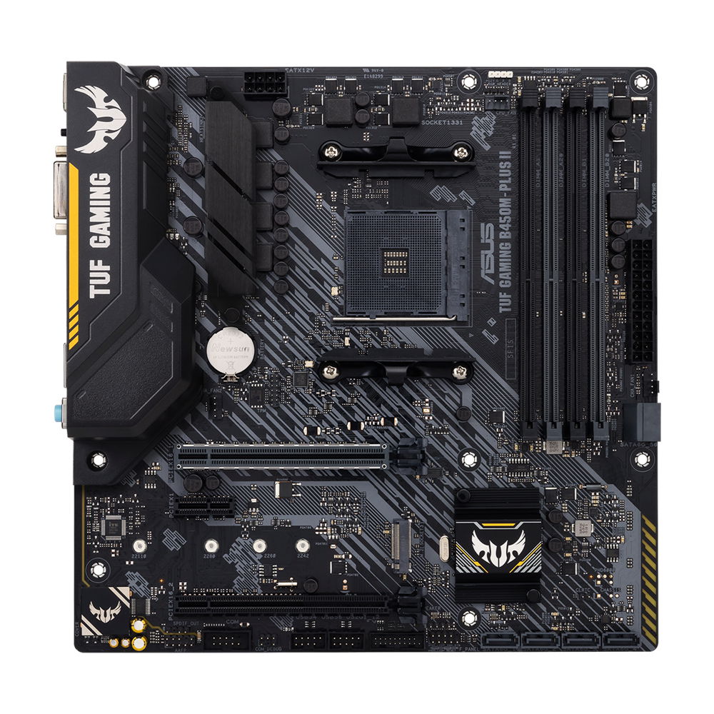 ASUS TUF GAMING B450M-PLUS II - Placa base - micro ATX - Socket AM4 - AMD B450 Chipset - USB-C Gen1, USB 3.2 Gen 1, USB 3.2 Gen 2 - Gigabit LAN - Tarjeta gráfica (CPU necesaria) - HD Audio (8-canales) ASUS TUF GAMING B450M-PLUS II - Placa base - micro ATX - Socket AM4 - AMD B450 Chipset - USB-C Gen1, USB 3.2 Gen 1, USB 3.2 Gen 2 - Gigabit LAN - Tarjeta gráfica (CPU necesaria) - HD Audio (8-canales)