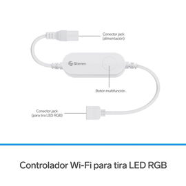 Controlador Wi-Fi* para tira LED RGB Controlador Wi-Fi* para tira LED RGB