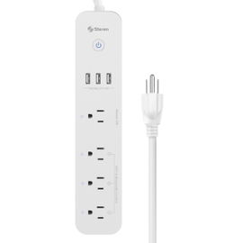 Multicontacto Wi-Fi* de 4 salidas horizontales y triple cargador USB