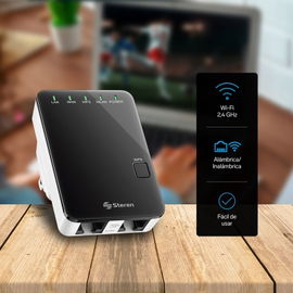 Repetidor Wi-Fi* 2,4 GHz, 17 m de cobertura Repetidor Wi-Fi* 2,4 GHz, 17 m de cobertura