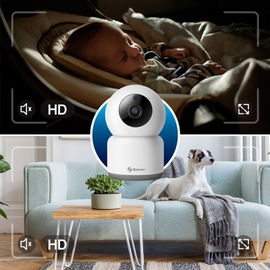 Cámara de seguridad Wi-Fi Full HD robotizada con seguidor de movimiento