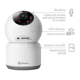 Cámara de seguridad Wi-Fi Full HD robotizada con seguidor de movimiento