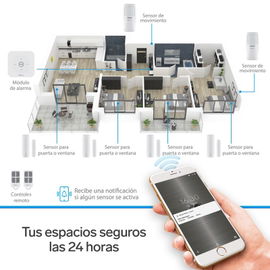 Sistema de seguridad Wi-Fi* con alarma, 6 sensores y 2 controles remoto Sistema de seguridad Wi-Fi* con alarma, 6 sensores y 2 controles remoto