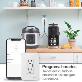 Doble contacto Wi-Fi* y cargador USB, con placa para pared