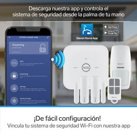 Sistema de seguridad Wi-Fi* con alarma, 3 sensores y control remoto Sistema de seguridad Wi-Fi* con alarma, 3 sensores y control remoto
