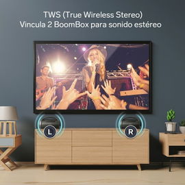 Bocina Bluetooth* BoomBox TWS, 350 W PMPO, negra Bocina Bluetooth* BoomBox TWS, 350 W PMPO, negra