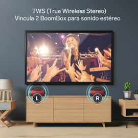Bocina Bluetooth* BoomBox TWS, 350 W PMPO, roja